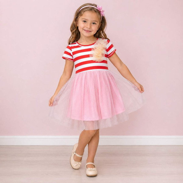 Сукня «Червона смужка» DS, зріст 140 см