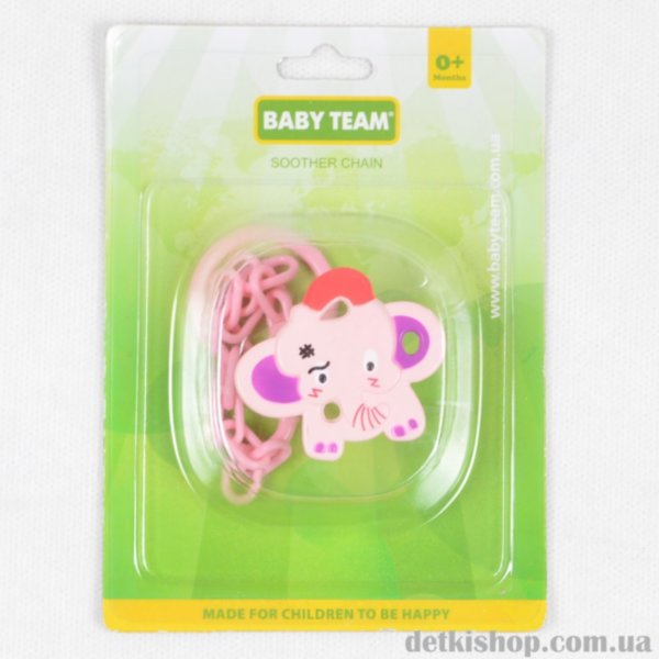 Цепочка для пустышки Baby Team слон