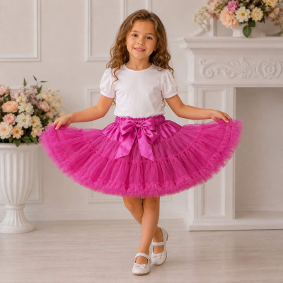 Пишна спідниця-американка Pettiskirt рожева, зріст 100 см