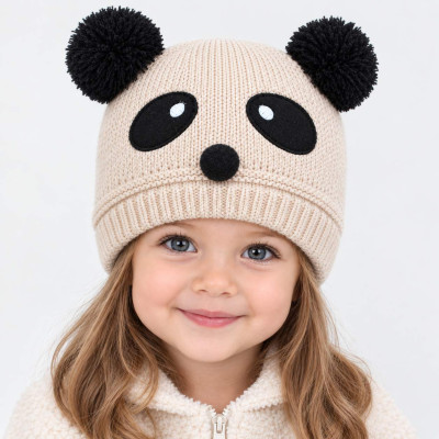 Дитяча шапочка "Panda" DS бежева, розмір 44-50