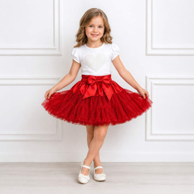 Пишна спідниця-американка Pettiskirt червона, зріст 90 см
