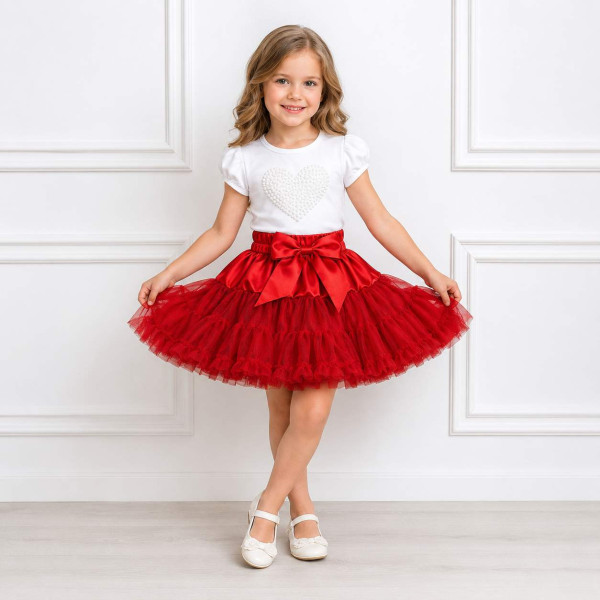 Пишна спідниця-американка Pettiskirt червона, зріст 110 см