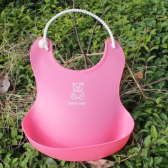 Слюнявчик с карманом Baby Bib розовый
