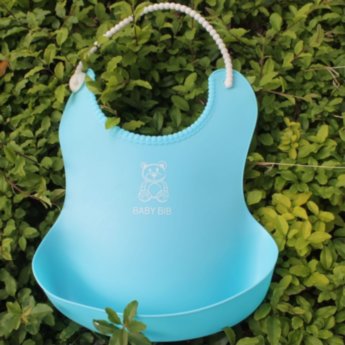 Слюнявчик с карманом Baby Bib голубой