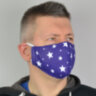 Маска защитная многоразовая с карманом для фильтра (хлопок, звёзды на синем фоне)