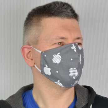 Маска защитная многоразовая с карманом для фильтра (хлопок, Apple)