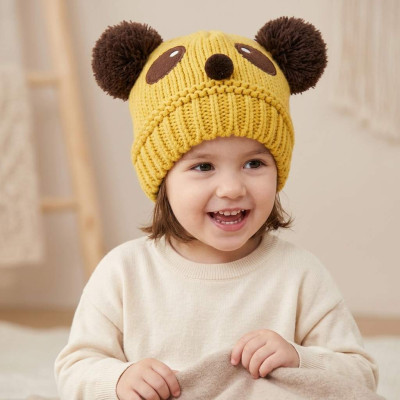 Дитяча шапочка "Panda" DS жовта, розмір 44-50
